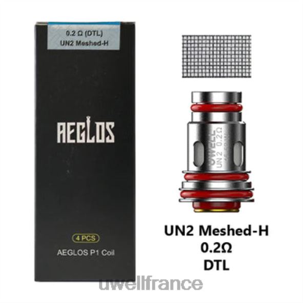 UWELL AEGLOS bobines | paquet de 4 | UWELL France p1 un2 maillé-h 0,2ohm 84P4N271