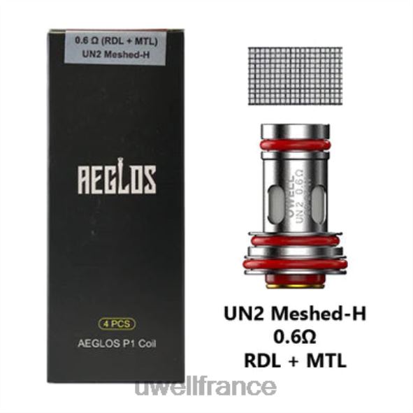 UWELL AEGLOS bobines | paquet de 4 | UWELL Vape Jetable p1 un2 maillé-h 0,6ohm 84P4N270