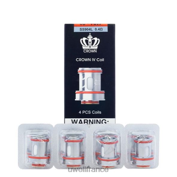 UWELL CROWN 4 bobines de remplacement (paquet de 4) | UWELL Paris double bobine 0,2 ohm 84P4N182