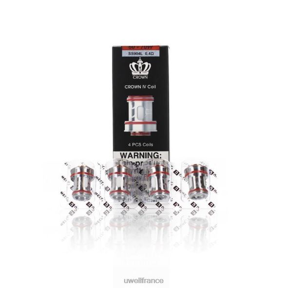 UWELL CROWN 4 bobines de remplacement (paquet de 4) | UWELL Paris double bobine 0,2 ohm 84P4N182