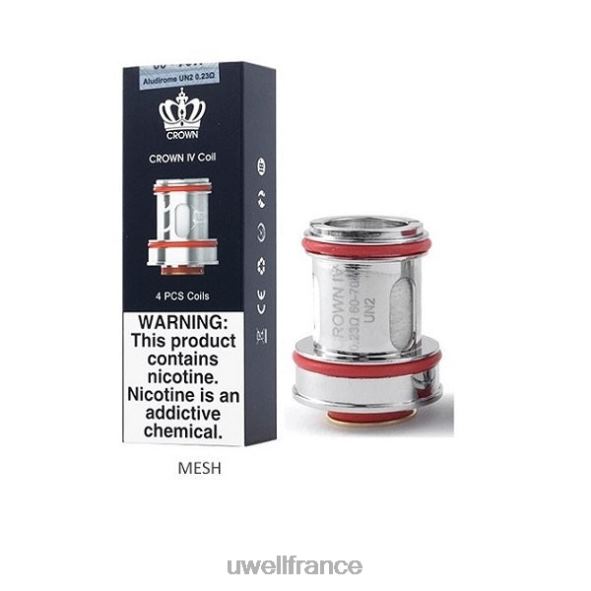 UWELL CROWN 4 bobines de remplacement (paquet de 4) | UWELL Prix un2 double maille 0,23 ohm 84P4N184