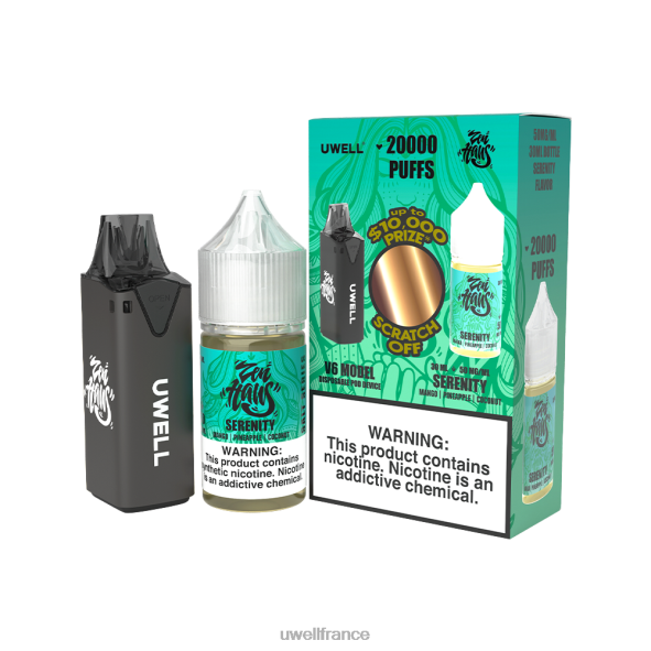 UWELL V6 appareil jetable + jus daddy's vapor 30ml - pack collab | UWELL Paris clr : noir/flv : sérénité 50mg 84P4N222